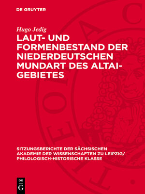 cover image of Laut- und Formenbestand der niederdeutschen Mundart des Altai-Gebietes